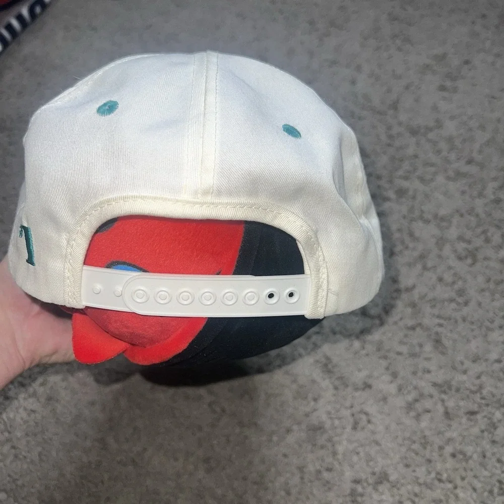 Vtg Rare NHL Anaheim Mighty Ducks #1 Apparel Two Tone Snapback Hat Cap